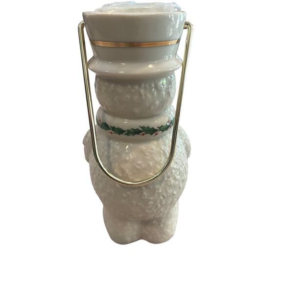 Lenox Snowman Tealight Lantern Figurine Gold Trim Handle Christmas Decorate - Picture 6 of 10